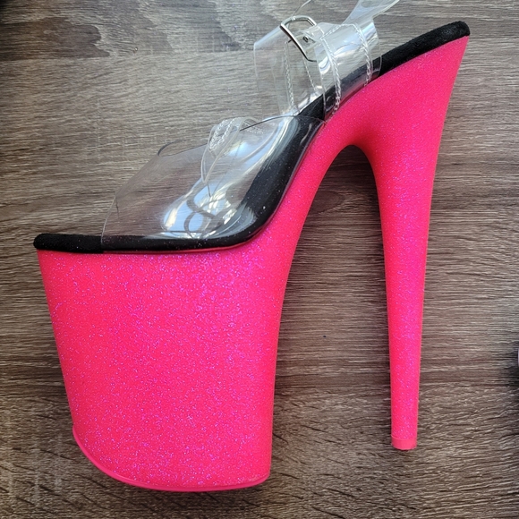 Neon Hot Pink Pleaser Heels - Picture 4 of 6